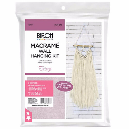 Birch Macrame Wall Hanging Kit - Fringe MWH018