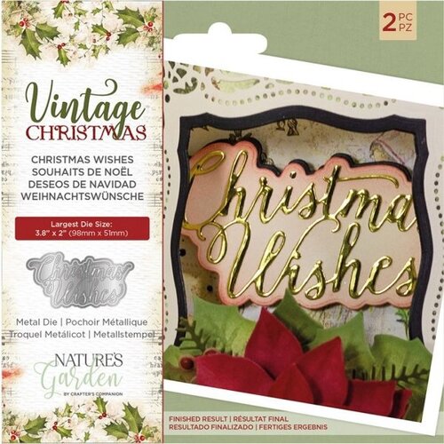 Crafter's Companion Nature's Garden Vintage Christmas Die - Christmas Wishes NMDCWI