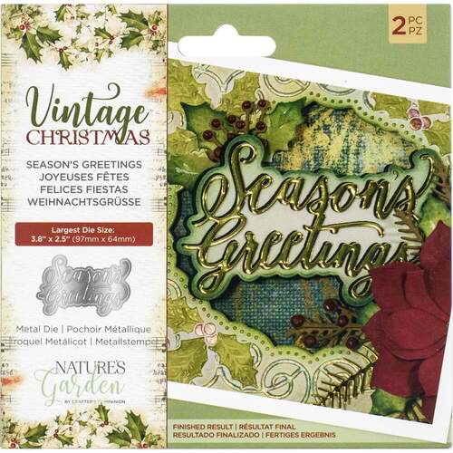 Crafter's Companion Nature's Garden Vintage Christmas Dies - Season's Greetings NMDSEAG