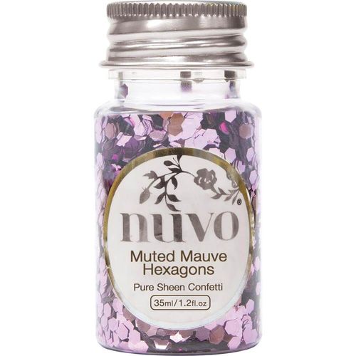 Nuvo Confetti 1oz - Muted Mauve Hexagons NSC1061