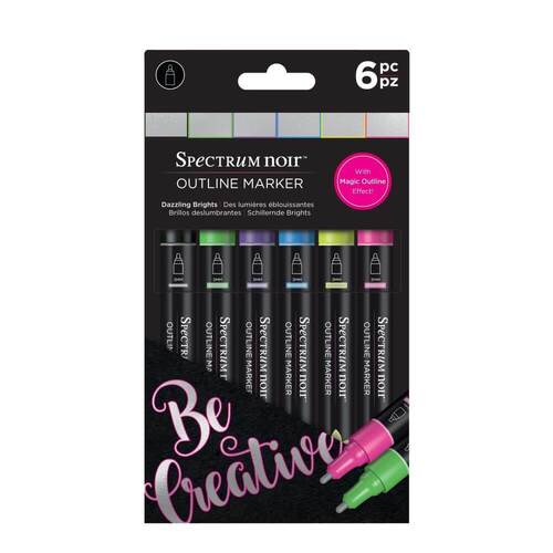 Spectrum Noir Outline Markers 6/Pkg - Dazzling Brights