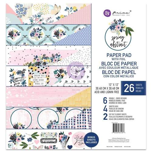 Prima Marketing Double-Sided Paper Pad 12"X12" 26/Pkg - Spring Abstract
