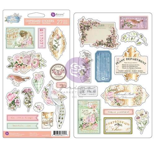 The Plant Department Chipboard Stickers 27/Pkg - Shapes w/ Foil Details
