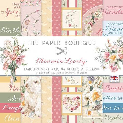 The Paper Boutique Embellishments Pad 8" x 8" - Bloomin Lovely