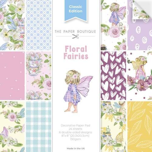 The Paper Boutique 8 in x 8 in Decorative Paper Pad - Floral Fairies