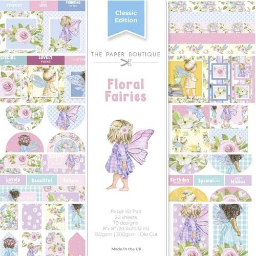 The Paper Boutique 8 in x 8 in Paper Kit Pad - Floral Fairies