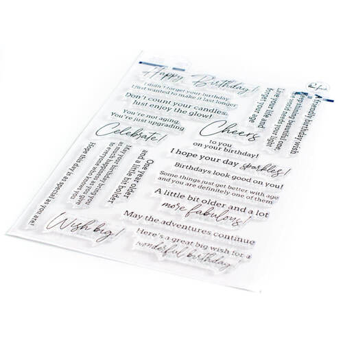 Pinkfresh Studio Clear Stamps 6"x8" - Happy Birthday Sentiments PF104721