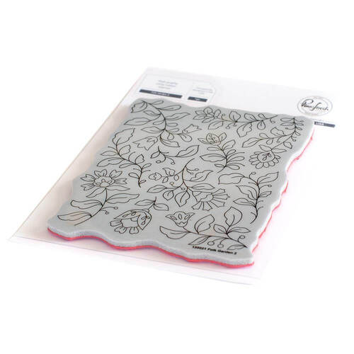 Pinkfresh Studio Rubber Background Stamps A2 - Folk Garden 2 PF135021