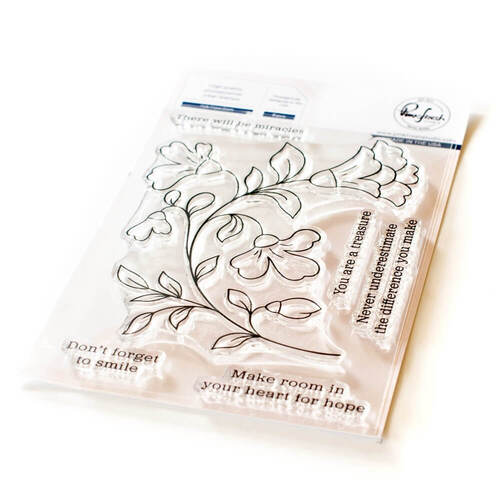Pinkfresh Studio Clear Stamps 4"X6" - Folk Floral Stem 160422