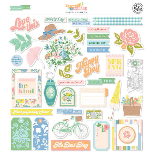 Pinkfresh Studio - Flower Market Collection - Ephemera Pack 185523