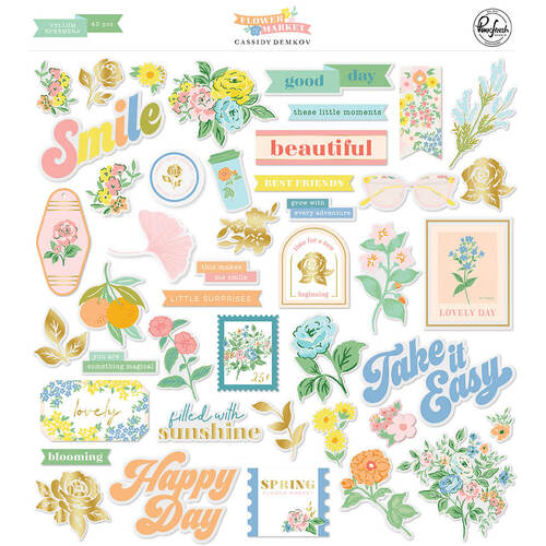 Pinkfresh Studio - Flower Market Collection - Vellum Ephemera 185723