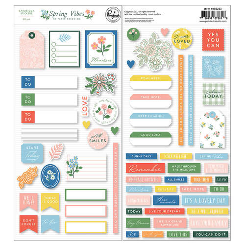 Pinkfresh Studio - Spring Vibes Collection - Cardstock Stickers 188223