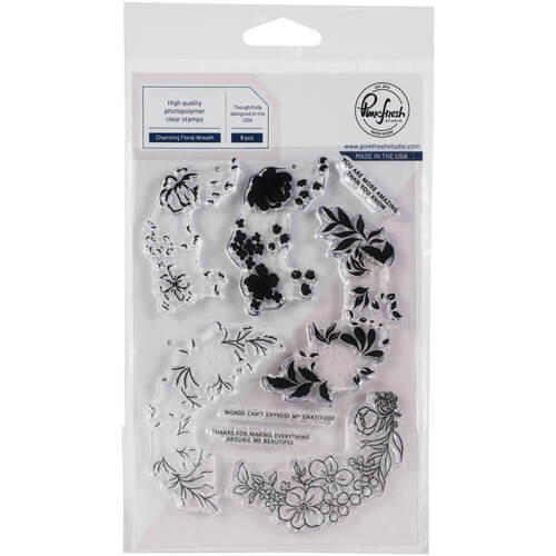 Pinkfresh Studio Clear Stamps 4"X6" - Charming Floral Wreath PFCS1820