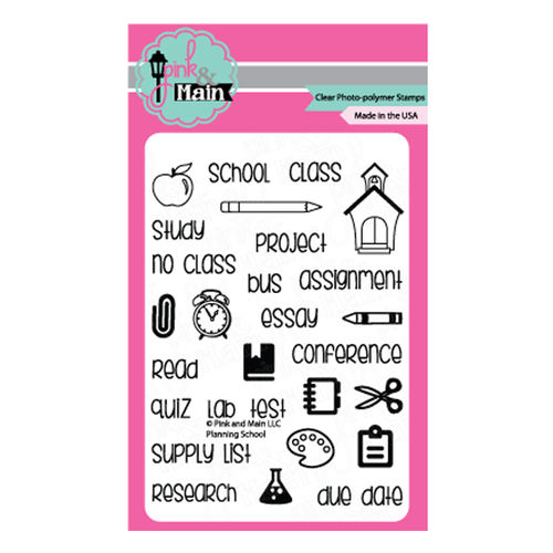 Pink & Main Clear Stamps - Planning School PM0118 (Discontinued)