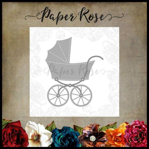 Paper Rose Dies - Baby's Pram Carriage 17898