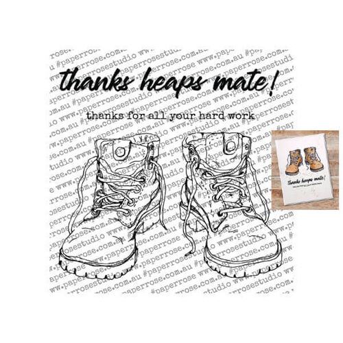 Paper Rose Clear Stamp - Work Boots (4x4”) 18330