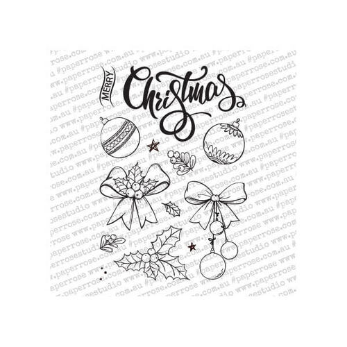 Paper Rose Clear Stamp - Sketchy Christmas Ornaments (4x6”) 18342