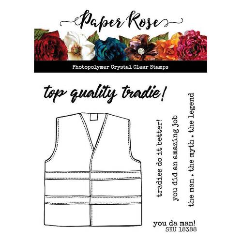 Paper Rose Clear Stamp - Tradie Vest (4x4”) 18388