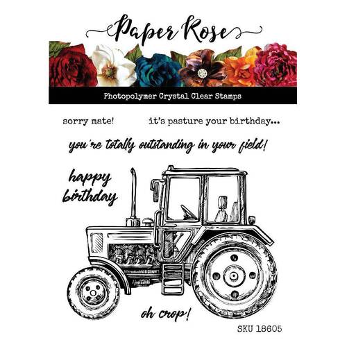 Paper Rose Clear Stamp - Vintage Tractor (4x4") 18605