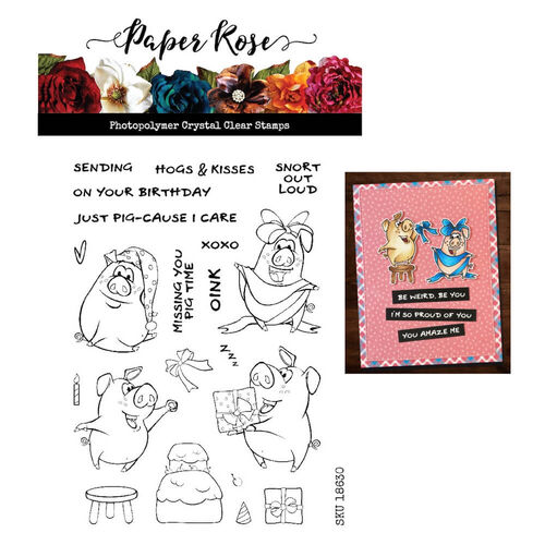 Paper Rose Clear Stamp - Hogs & Kisses (4x6") 18630