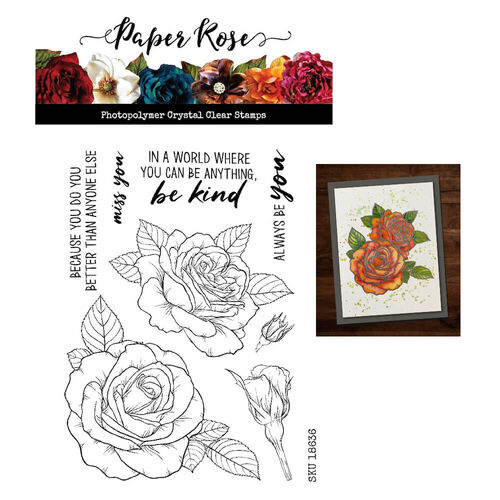 Paper Rose Clear Stamp - Sketchy Roses (4x6") 18636