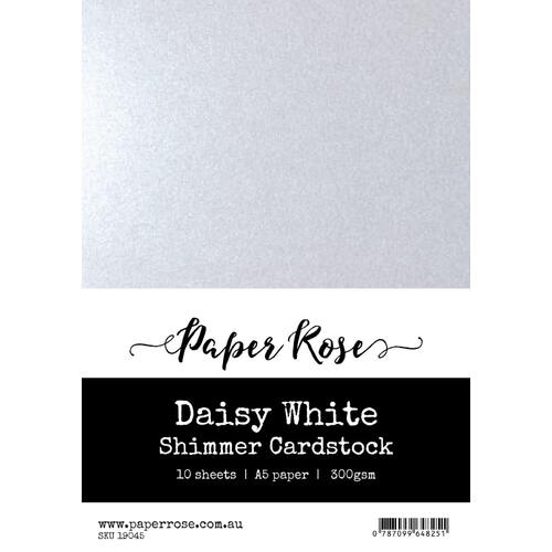 Paper Rose Cardstock - Daisy White Shimmer (A5) 10pc 19045