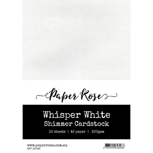 Paper Rose Cardstock - Whisper White Shimmer (A5) 10pc 19048