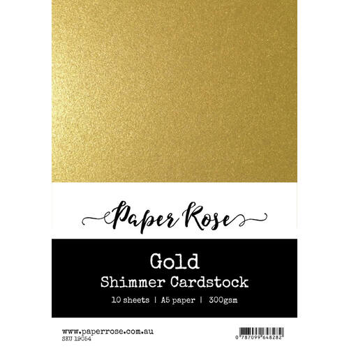 Paper Rose Cardstock - Gold Shimmer (A5) 10pc 19054