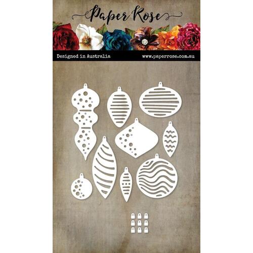 Paper Rose Dies - Christmas Baubles Background 22258