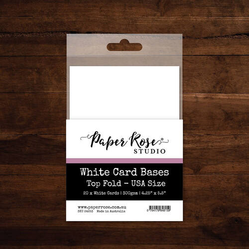 Paper Rose - Top Fold White Card Bases (US Size 4.25x5.5") 20pcs 
