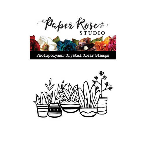Paper Rose Clear Stamp - Flower Pot Border 2 24637