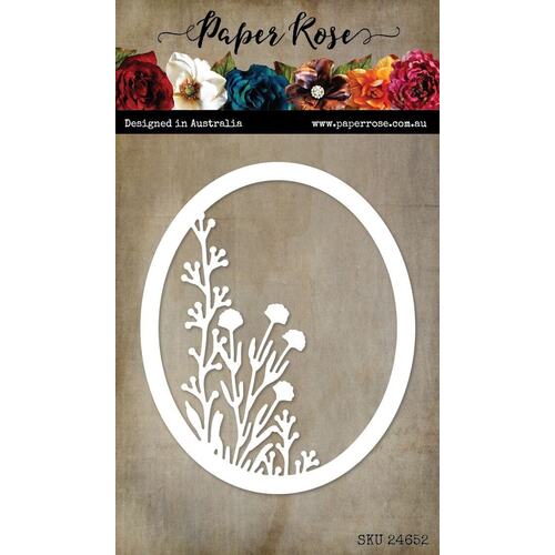 Paper Rose Dies - Wildflower Oval Frame 24652