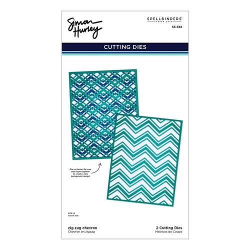 Spellbinders Etched Dies By Simon Hurley - Zig Zag Chevron - Photosynthesis S5582