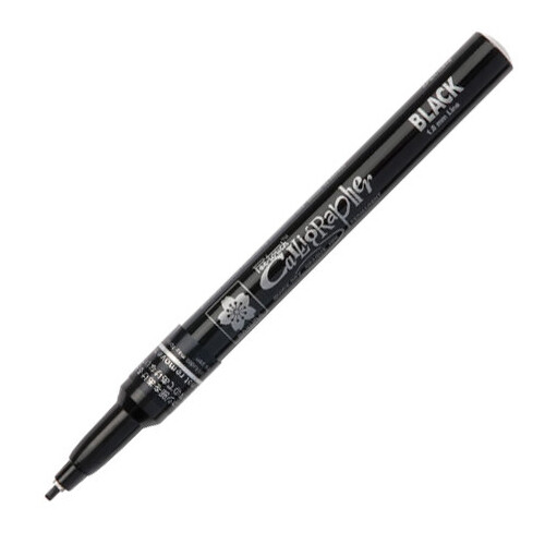 Sakura Pen-touch Calligrapher Markers - Black 1.8 mm Fine Chisel Tip 