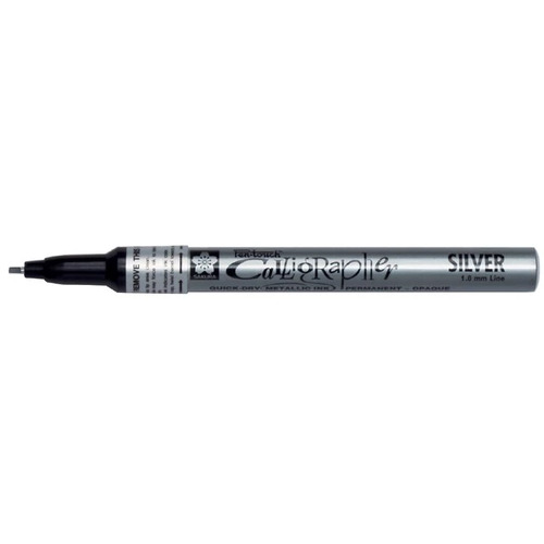 Sakura Pen-touch Calligrapher Markers - Silver 1.8 mm Fine Chisel Tip