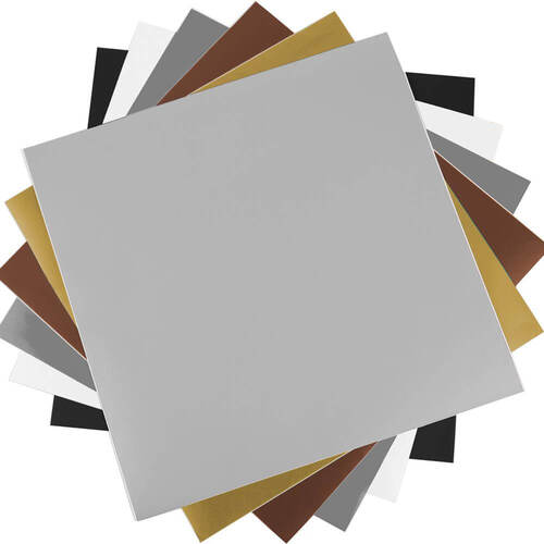 Silhouette Vinyl Sampler Pack 12"X12" 6/Pkg - Black, White, Gold, Silver, Brown, Grey (on A Roll)