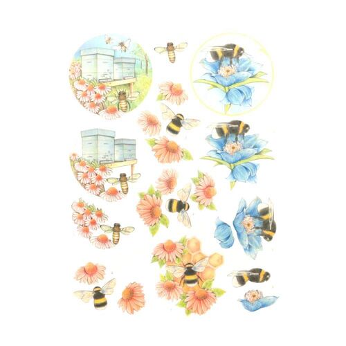 3D Diecut Decoupage Jeanines Art - Buzzing Bees - Working Bees