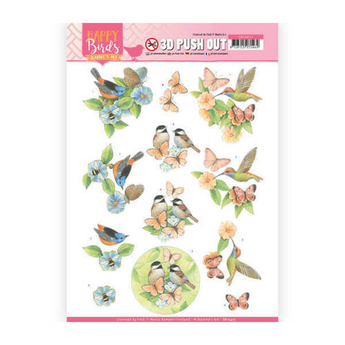 Decoupage 3D Push Outs Happy Birds - Feathered Friends - Jeanine's Art SB10417