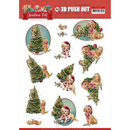 Amy Design Christmas Pets 3D Push Outs - Christmas Tree SB10463