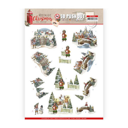Amy Design Decoupage Nostalgic Christmas 3D Push Out - Christmas Village SB10482