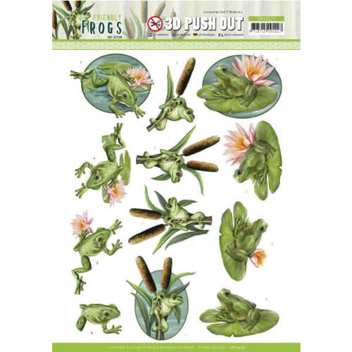Amy Design Friendly Frogs 3D Push Out - Pond Frogs SB10525