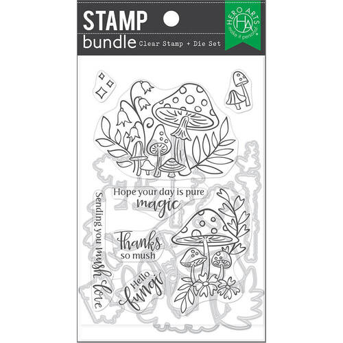 Hero Arts Clear Stamps and Dies - Hello Fungi SB380