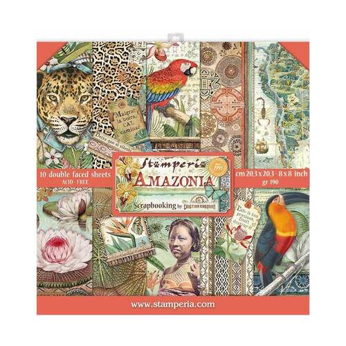Stamperia Double-Sided Paper Pad 8"X8" 10/Pkg - Amazonia (10 Designs/1 Each)