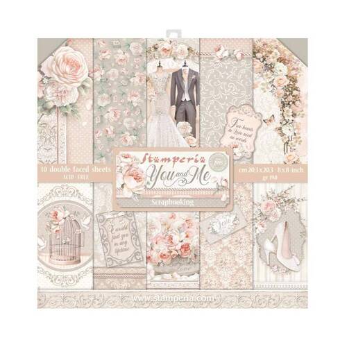 Stamperia Mini Scrapbooking Pad - You And Me (Double Sided, 10/Pkg, 8"x8")