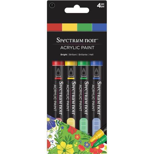 Spectrum Noir Acrylic Paint Marker Set 4/Pkg - Bright