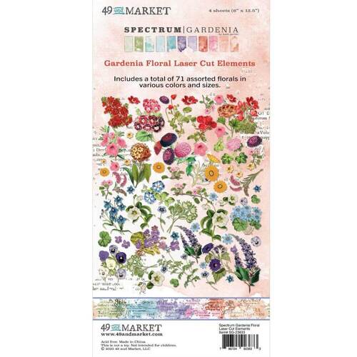 49 and Market Spectrum Gardenia Laser Cut Outs - Floral