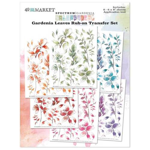 49 and Market Spectrum Gardenia Rub-Ons 6"X8" (6/Sheets) - Leaves