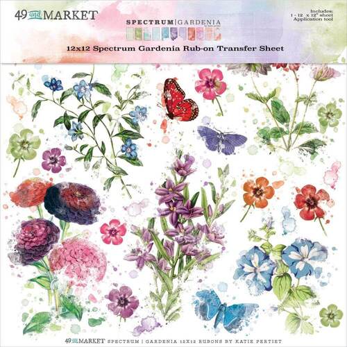 49 and Market - Spectrum Gardenia Rub-Ons 12"X12" (1/Sheet)