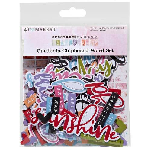49 and Market - Spectrum Gardenia Chipboard Word Set