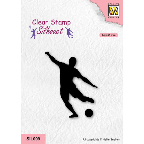 Nellie Snellen Clear Stamp Silhouet Sports - Soccer Player SIL099